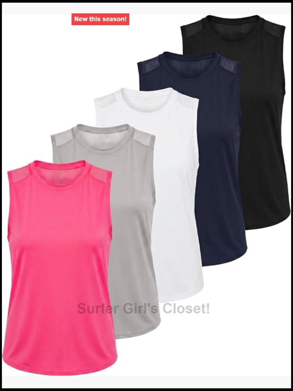 5 Pack Sleeveless Racerback Athletic Tank Tops for Women Moisture Wicking